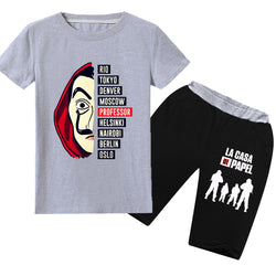 La Casa De Papel Kids's T Shirts shorts 2pcs sets Money Heist Hipster Cotton House Paper Tee T-Shirts Clothes Hoodies sweatshirt