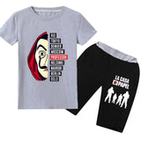La Casa De Papel Kids's T Shirts shorts 2pcs sets Money Heist Hipster Cotton House Paper Tee T-Shirts Clothes Hoodies sweatshirt