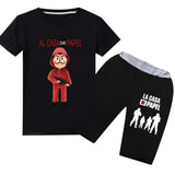 La Casa De Papel Kids's T Shirts shorts 2pcs sets Money Heist Hipster Cotton House Paper Tee T-Shirts Clothes Hoodies sweatshirt