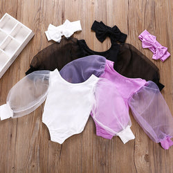 chifuna Free Shipping Mesh Elegant Solid New Babygirls Clothes Baby Costume Girls Baby Clothes Newborn Toddler Body Romper