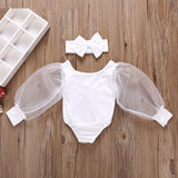 chifuna Free Shipping Mesh Elegant Solid New Babygirls Clothes Baby Costume Girls Baby Clothes Newborn Toddler Body Romper