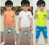 Children baby boys clothes set cotton leisure suit baby & kids' girls clothing set 2-7years kids summer shirt sets top+pant