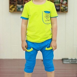 Children baby boys clothes set cotton leisure suit baby & kids' girls clothing set 2-7years kids summer shirt sets top+pant