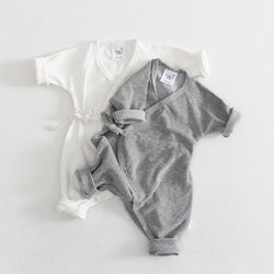 0-24M Newborn Infant Baby Boy Girl Clothes Solid Color Back Wing Little Angel Romper Jumpsuit Playsuit Clothing