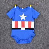 2018 Summer Newborn Baby Girl Clothes Cartoon Baby Boy Rompers Spiderman Batman Unisex Baby Rompers Cartoon Animal Clothing Set
