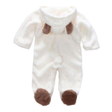 2019 New Winter Baby Clothes Flannel Baby Boy Clothes Cartoon Animal 3D Bear Ear Romper Jumpsuit Warm Newborn Infant Romper