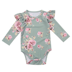 Fashion 2018 Cute Infant Newborn Baby Girl Floral Romper Ruffles Jumpsuit Outfits Clothes