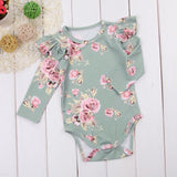 Fashion 2018 Cute Infant Newborn Baby Girl Floral Romper Ruffles Jumpsuit Outfits Clothes