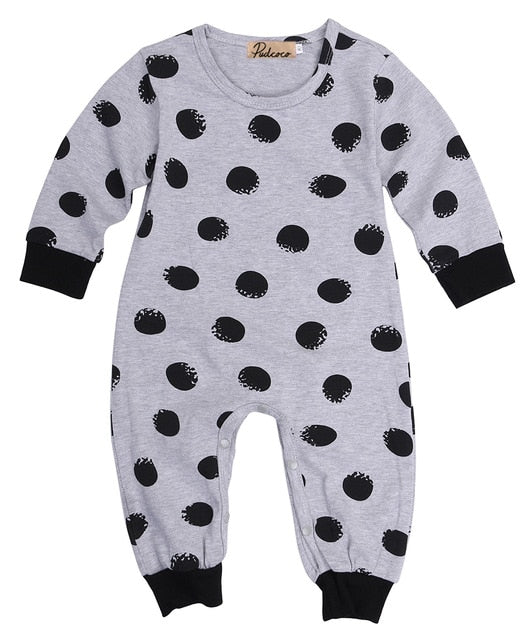 Newborn Baby Girl Rompers Jumpsuit Long Sleeve Polka Dot Lovely Cute Fashion Clothes Outfit 0-24M