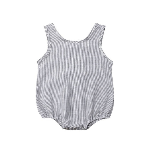 2019 Summer Newborn Baby Girl Boy Clothes Cotton Linen Sleeveless Button Bodysuit Outfits Set
