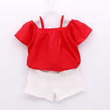 2019 Summer New Kids Clothes Baby Girl Clothes T-Shirt + Embroidered Shorts Kids' Wear 2-Piece Children Clothes Set