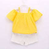 2019 Summer New Kids Clothes Baby Girl Clothes T-Shirt + Embroidered Shorts Kids' Wear 2-Piece Children Clothes Set