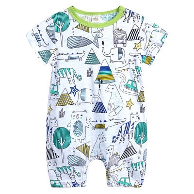 Summer New style baby rompers Short sleeve Newborn Infant Baby Boy Girl clothes Cute Cartoon Printed Jumpsuit Climbing Clothes