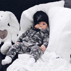 0-24M Newborn Kids Baby Boys Zipper Romper Jumpsuit Playsuit Hooded Clothes Outfit AU