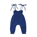 2019 Summer Kids Toddler Baby Girls Sleeveless Bandage Rompers Jumpsuit Overalls Infant Girls Cotton Playsuit Clothes Outfits