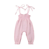 2019 Summer Kids Toddler Baby Girls Sleeveless Bandage Rompers Jumpsuit Overalls Infant Girls Cotton Playsuit Clothes Outfits