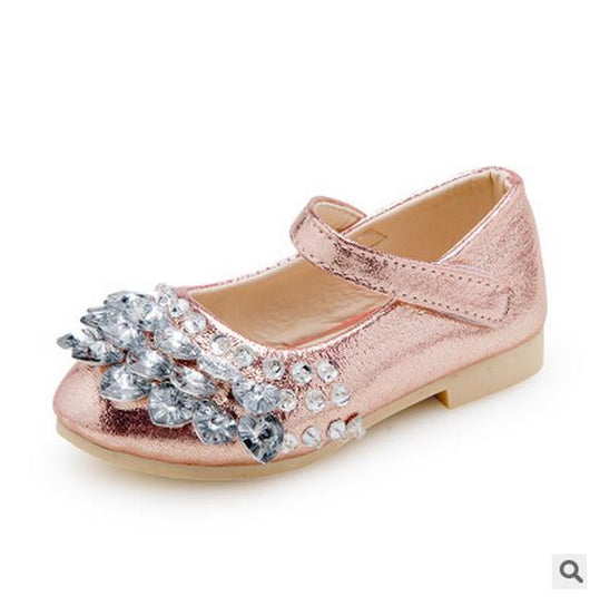 Children's shoes girl fashion rhinestone princess glitter girl dance shoes party pu leather autumn spring kids' shoes for girls