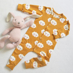 Pudcoco Cotton Cloud Rompers for Infant Kid Baby Girls Smile Romper Jumpsuit Rompers Clothes Outfits 2Pcs